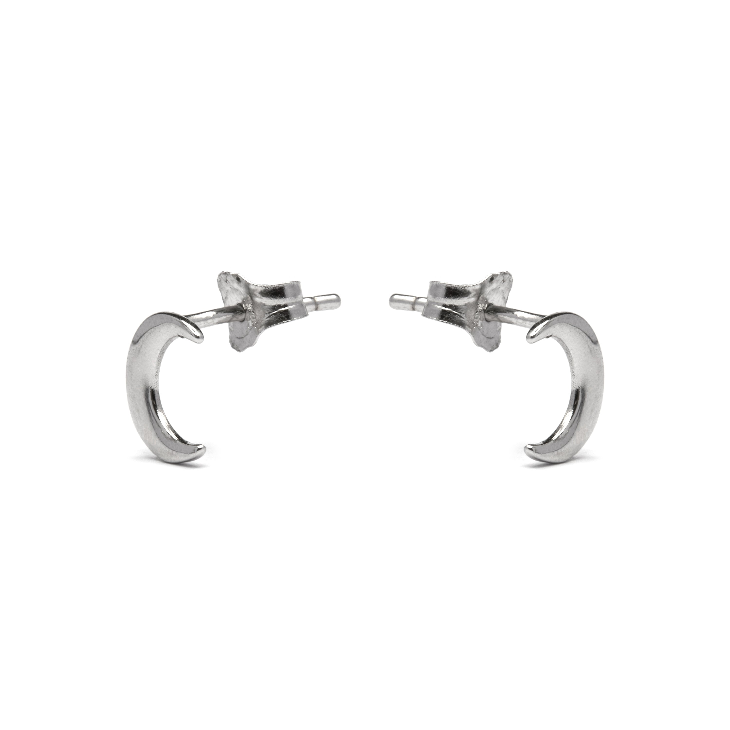 Pendientes Crescent Plata Lisa