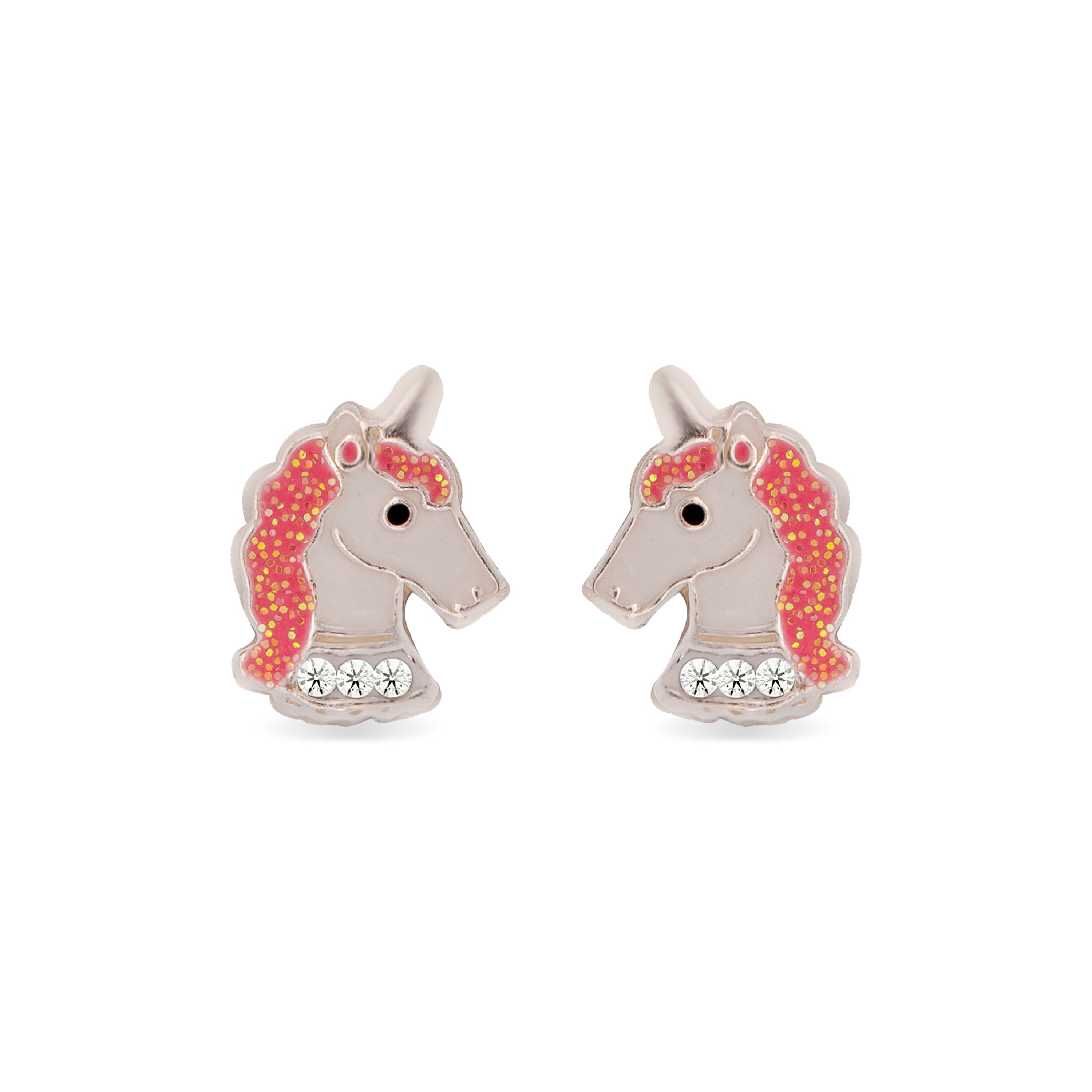 Pendientes Unicornio Plata De Ley 925