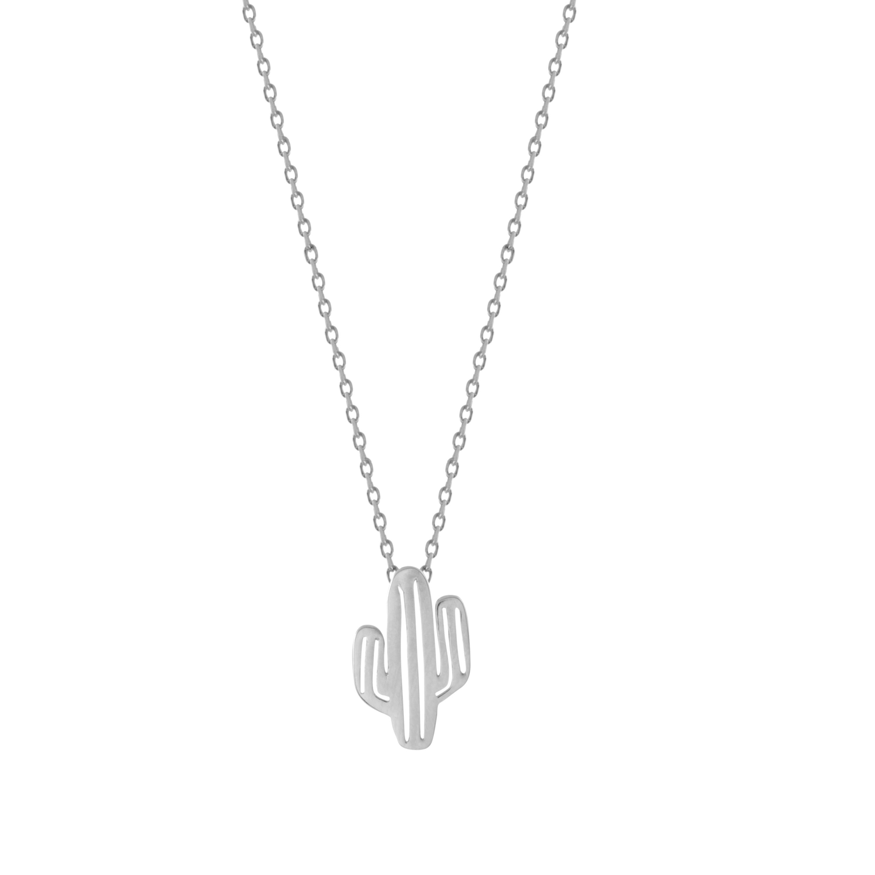 Collar Cactus Plata Lisa