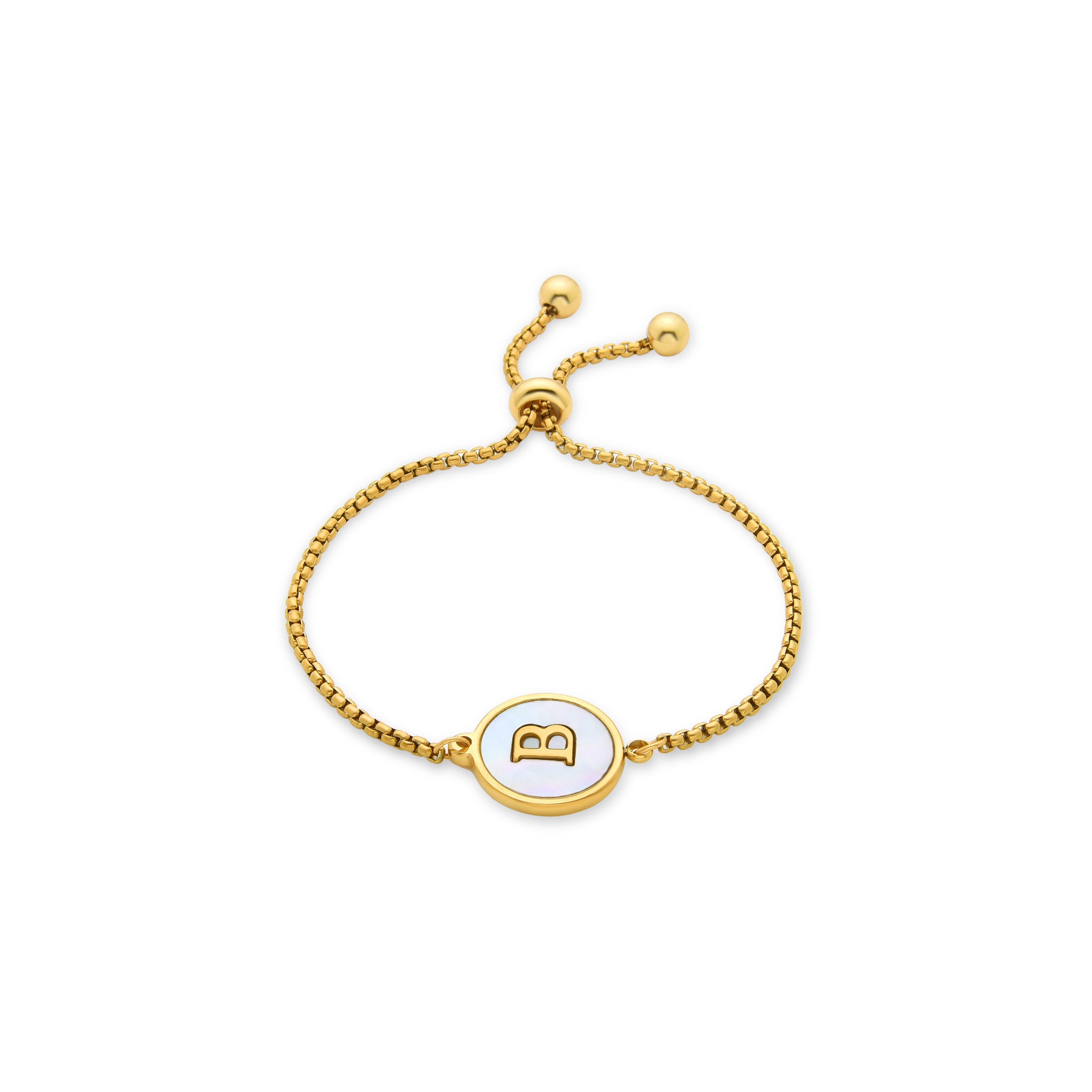 Pulsera Alphabet acabado baño oro 18K