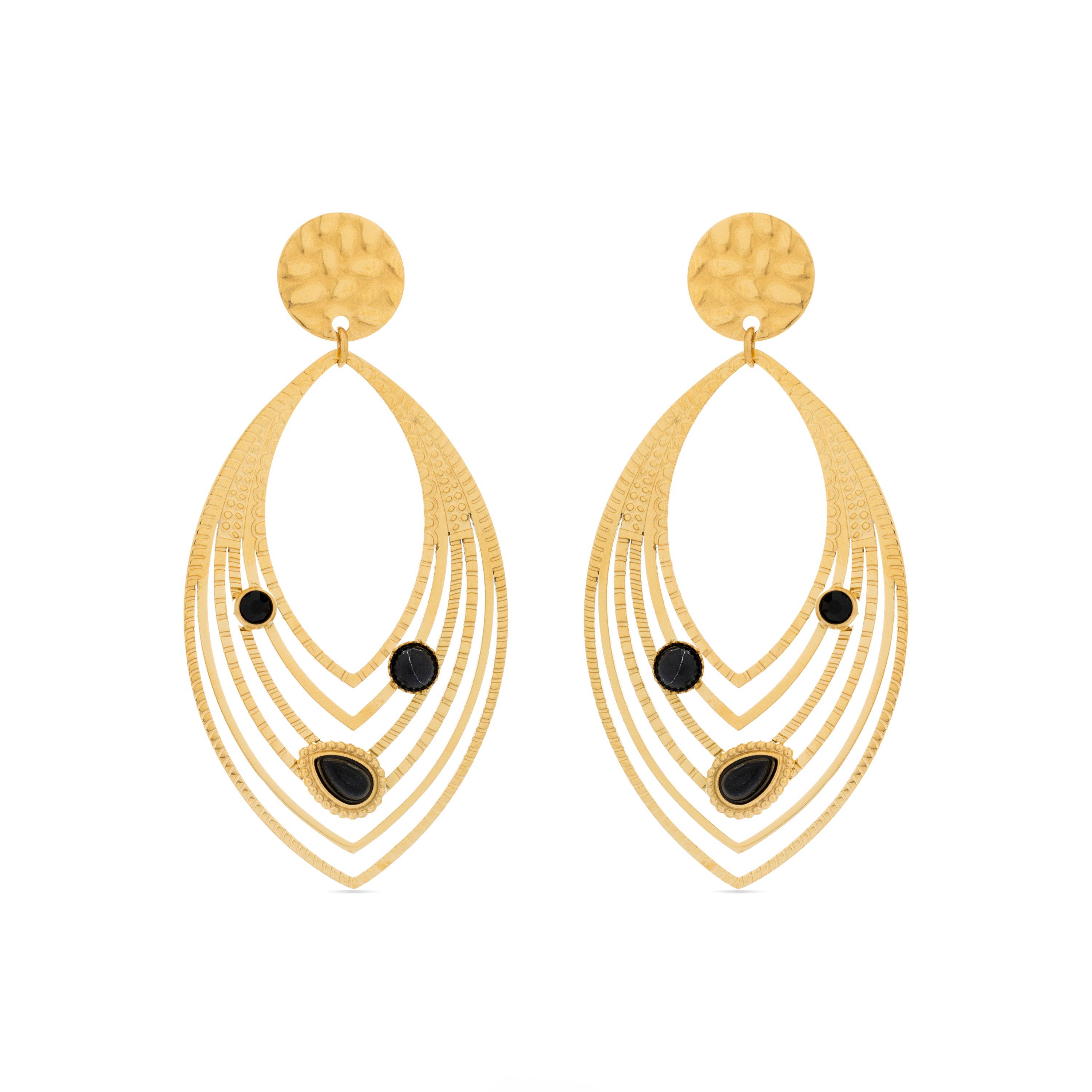 Pendientes Ycoa acabados oro 18k