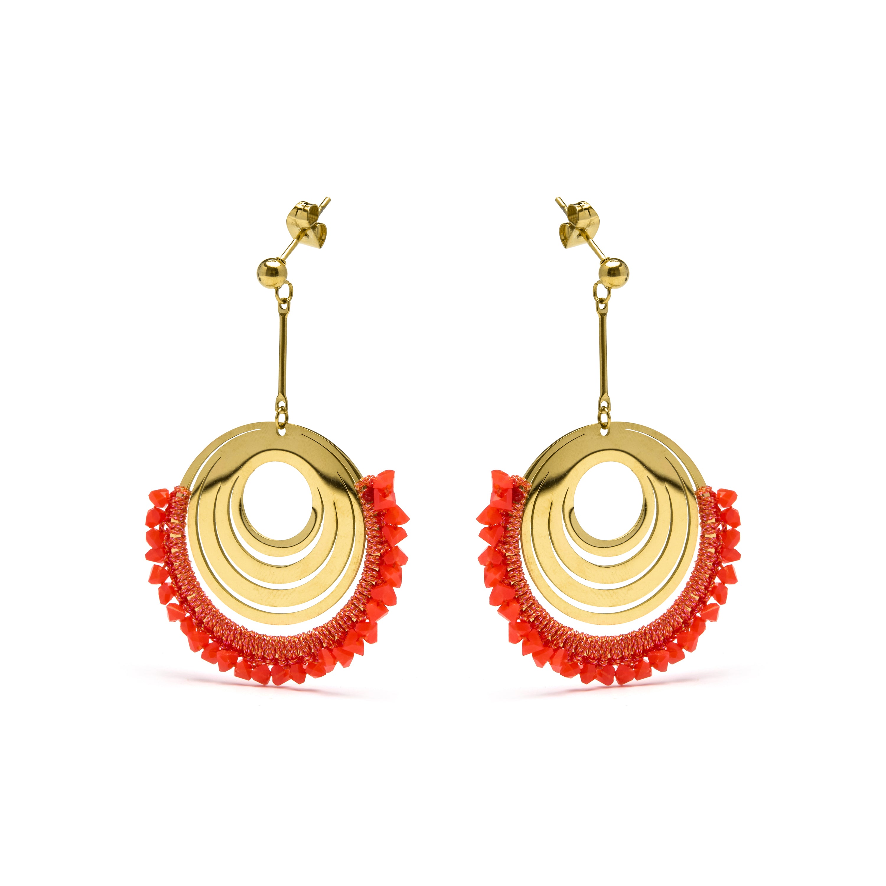 Pendientes Ishio acabados oro 18k