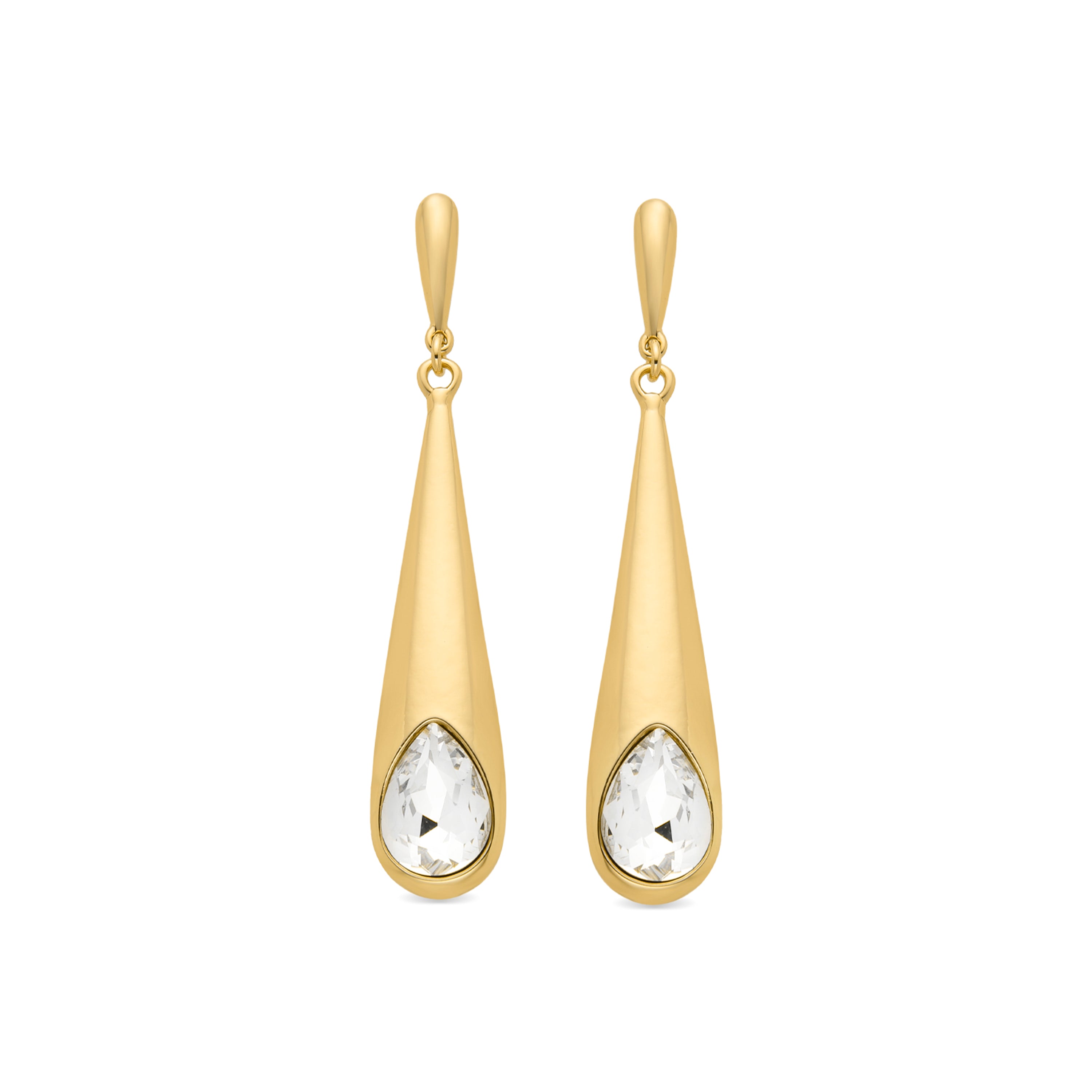 Pendientes Drieo acabados en oro amarillo 18k