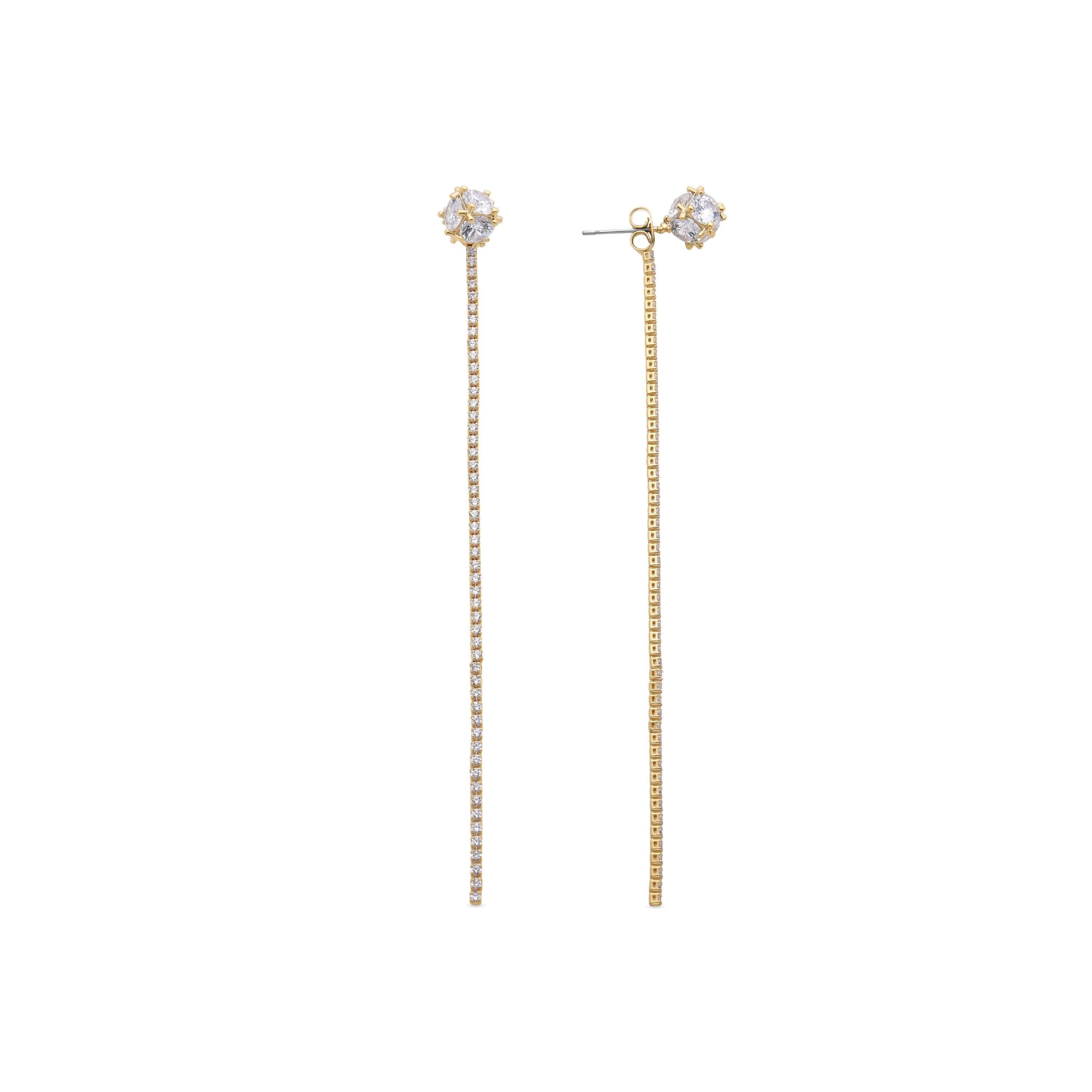 Pendientes Kyur acabado en baño oro amarillo 18K